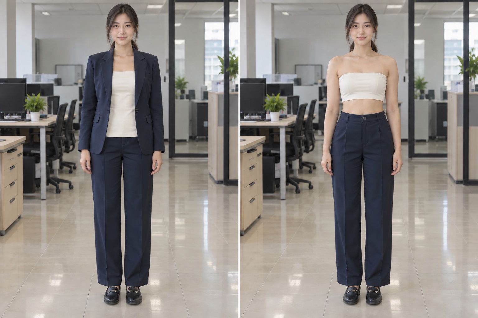 Long bandeau + outer layer