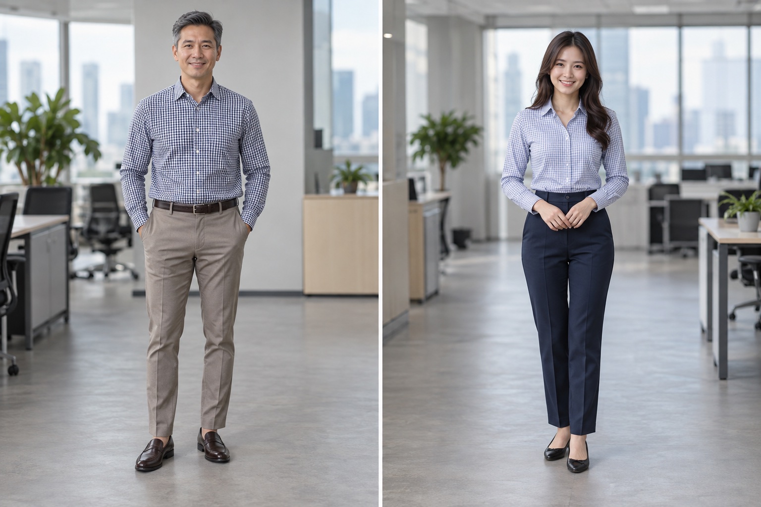 Small checks + tailored trousers
