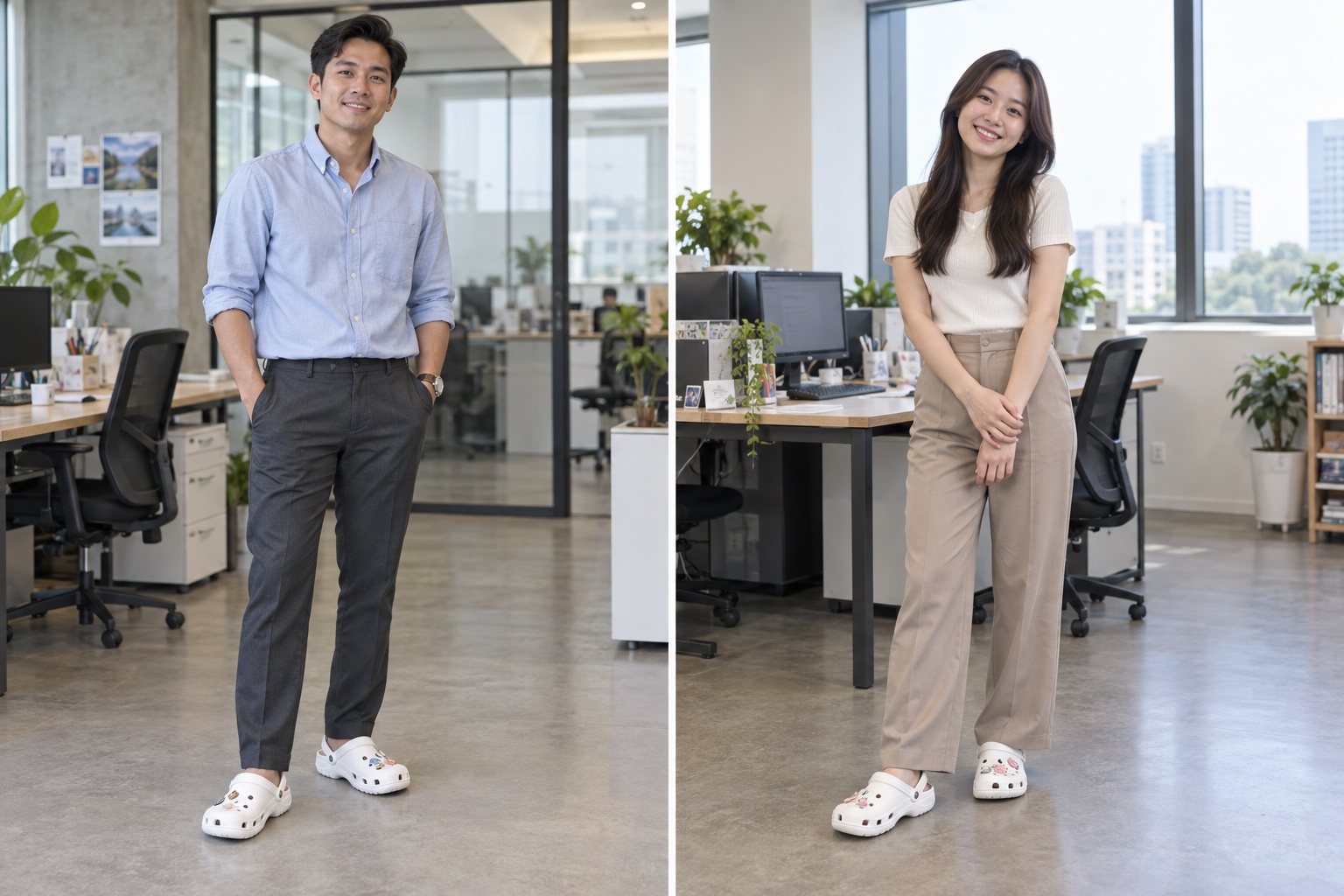 Men: Crocs for office walking
