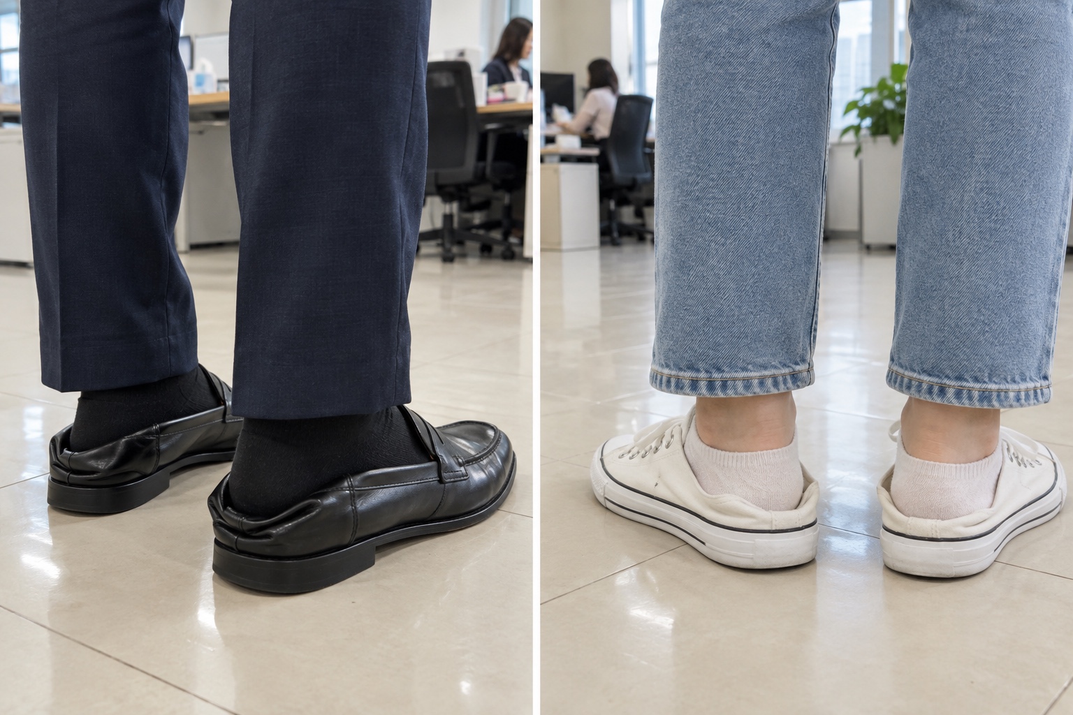 Loafers with crushed heel backs