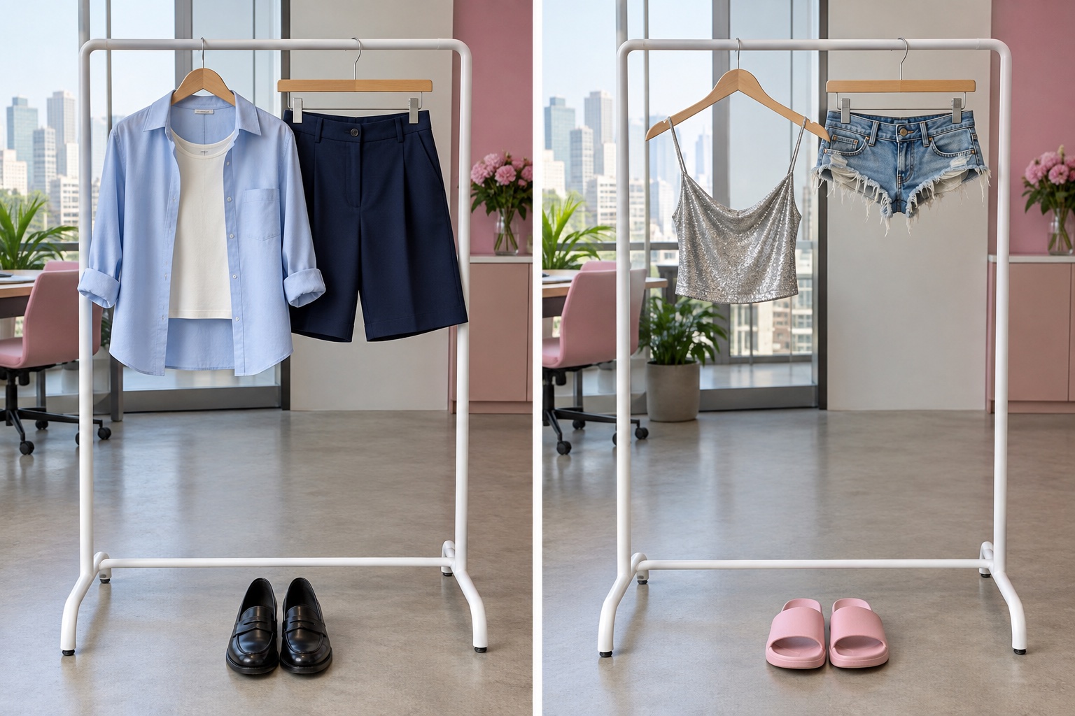 Outer layer + tailored shorts