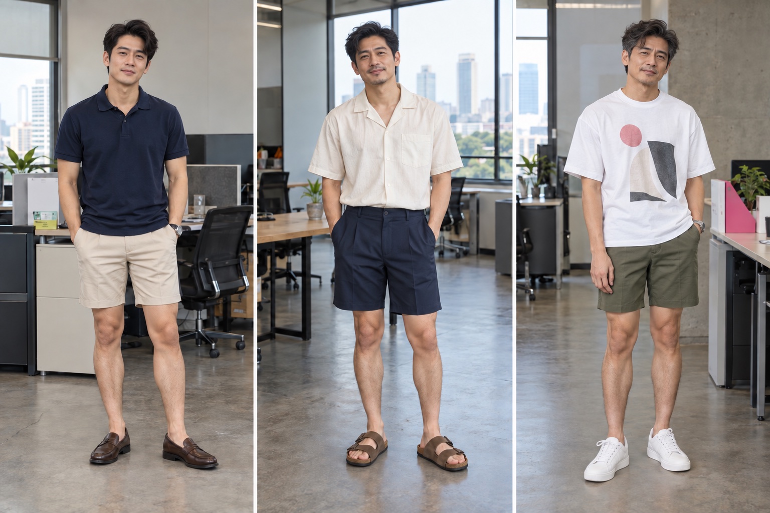 Polo + shorts + loafers: no