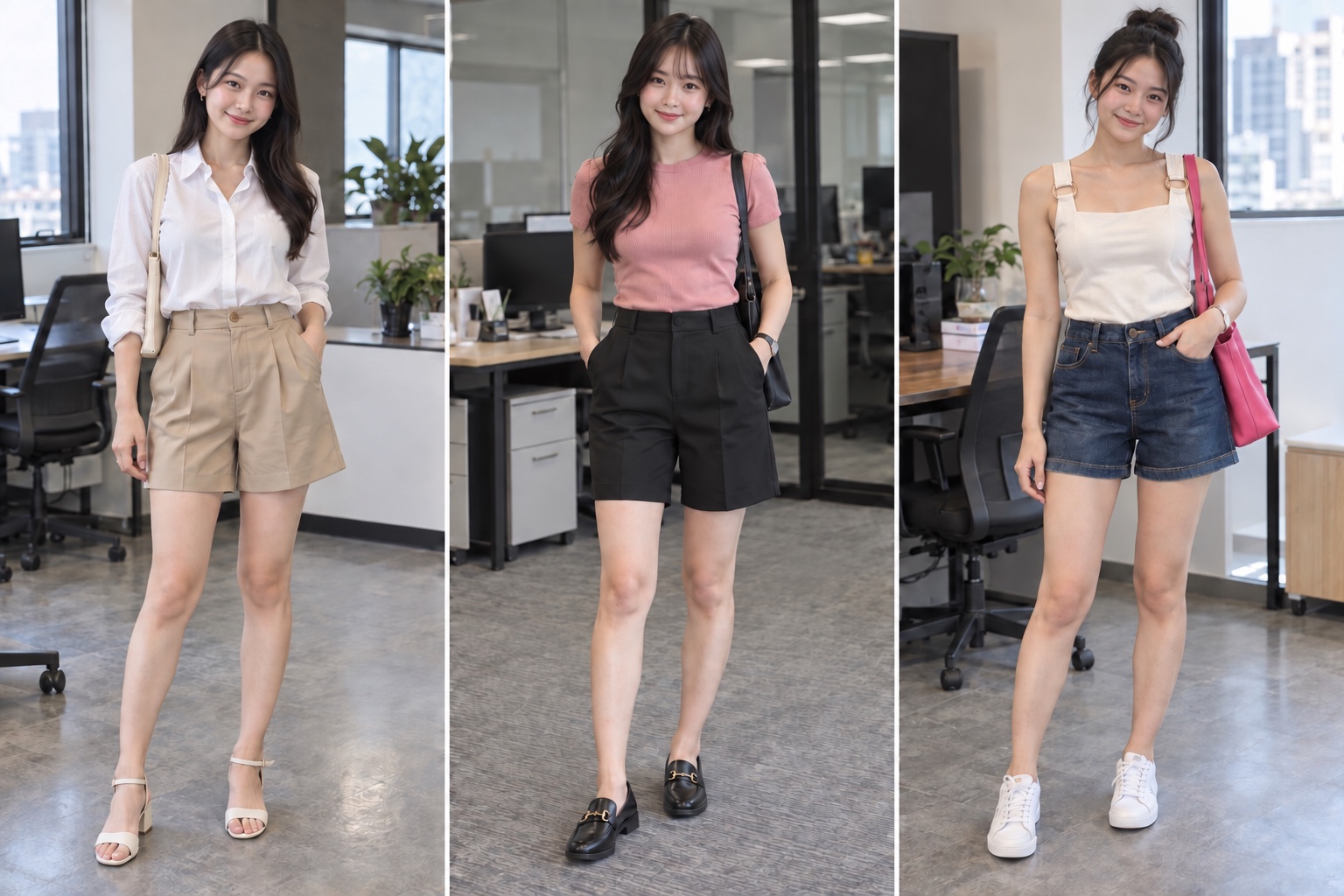 Blouse + tailored shorts