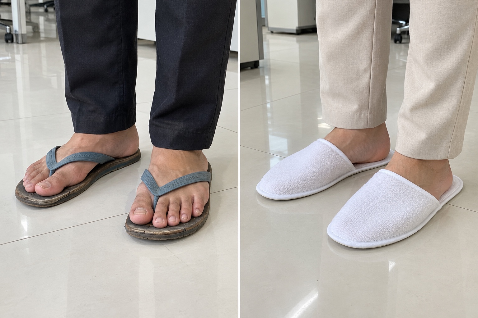 Old rubber flip-flops